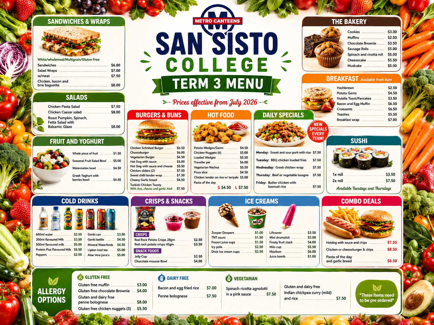 term 3 menu