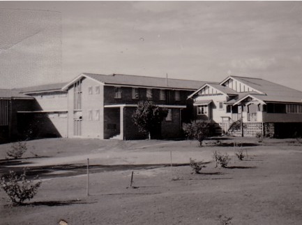 Historic image of the chapel and original convent at San Sisto College, representing the early foundations and Catholic heritage of the school